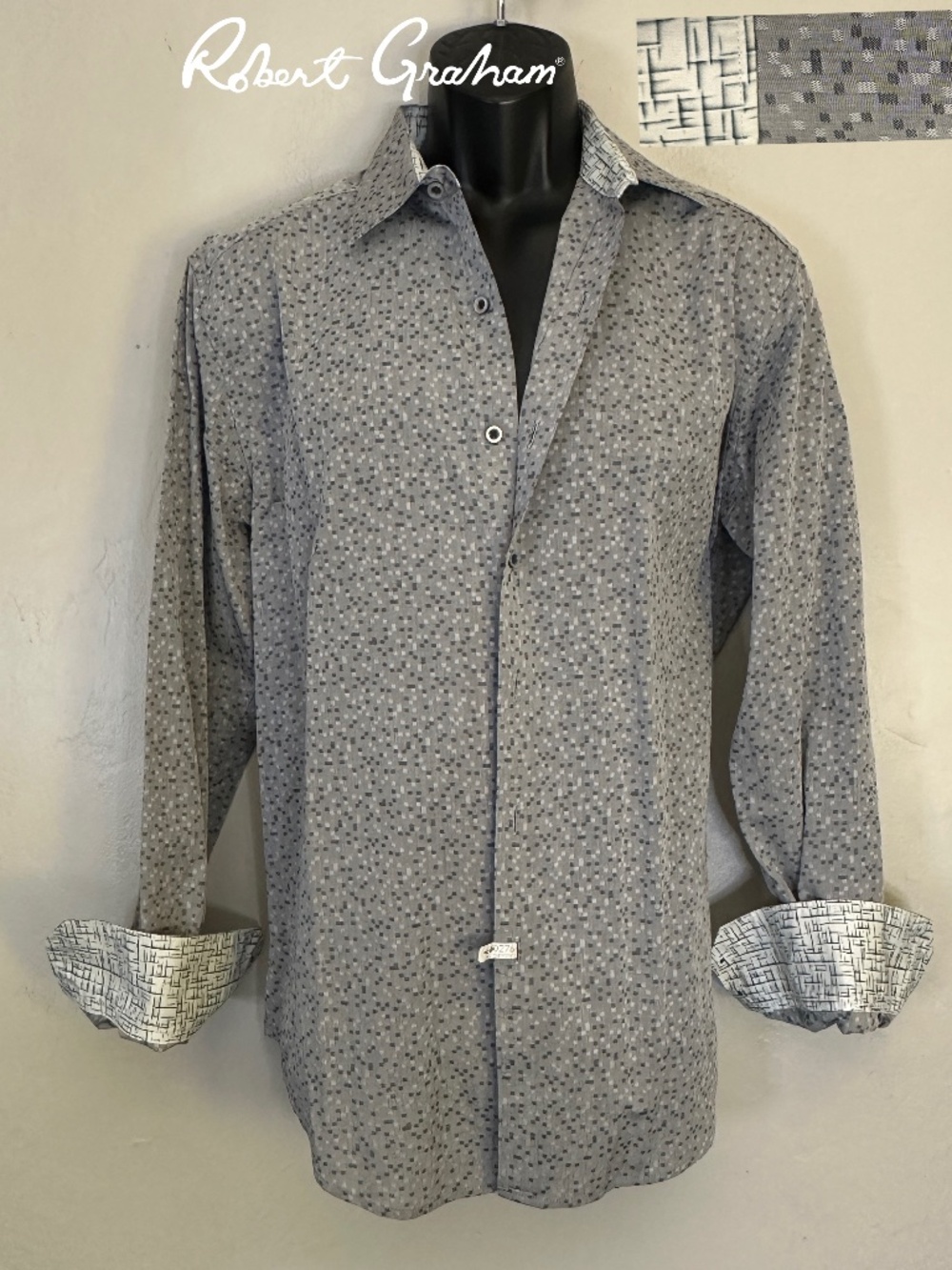 Robert Graham Contrast Long Sleeve Shirt Medium classic fit Gently worn